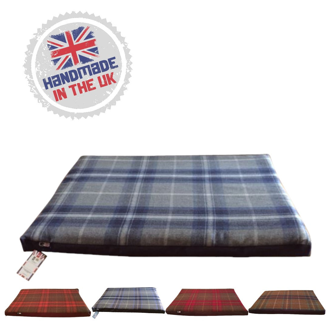 Fabric Pattern Crate / Travel Flat Mat Bed - 7cm Thick - Non-Slip (Handmade in UK)