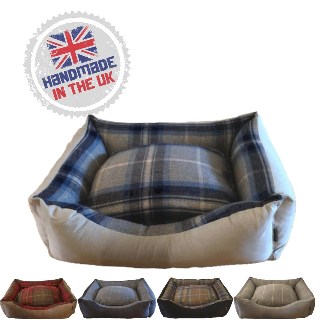 Fabric Pattern Memory Foam Settee Dog Bed