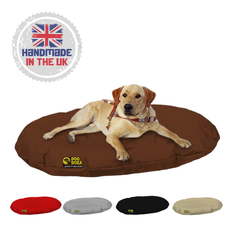 Heavy Duty Waterproof Oval Memory Foam Crumb Cushion Dog Bed | Handmade in UK