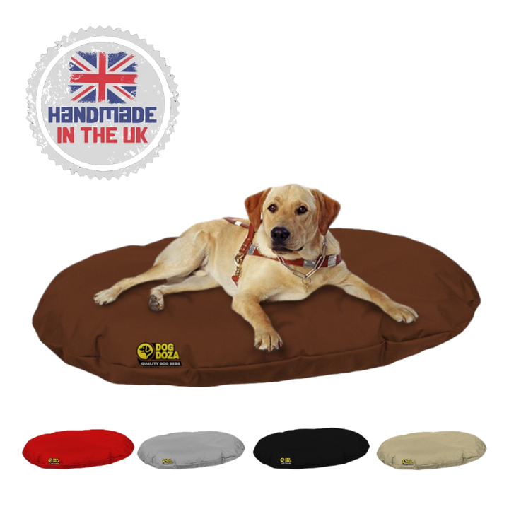 Heavy Duty Waterproof Oval Memory Foam Crumb Cushion Dog Bed | Handmade in UK